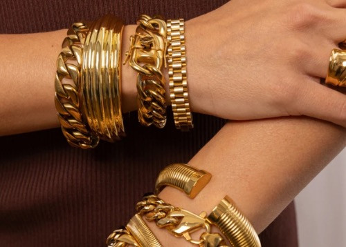 Chunky gold jewellery is Gen Z's new obsession