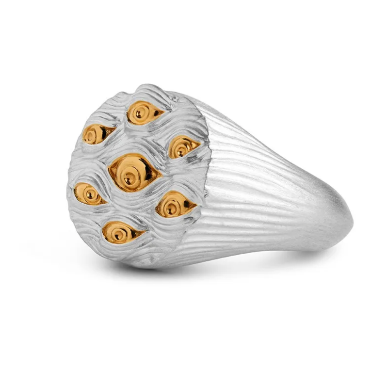 Eyes of Many Signet Ring – Silver & Gold Plated Eyes