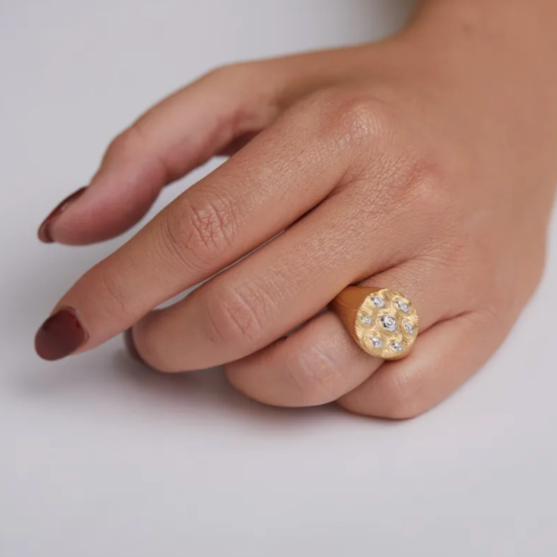 Eyes of Many Signet Ring – Silver & Gold Plated Eyes