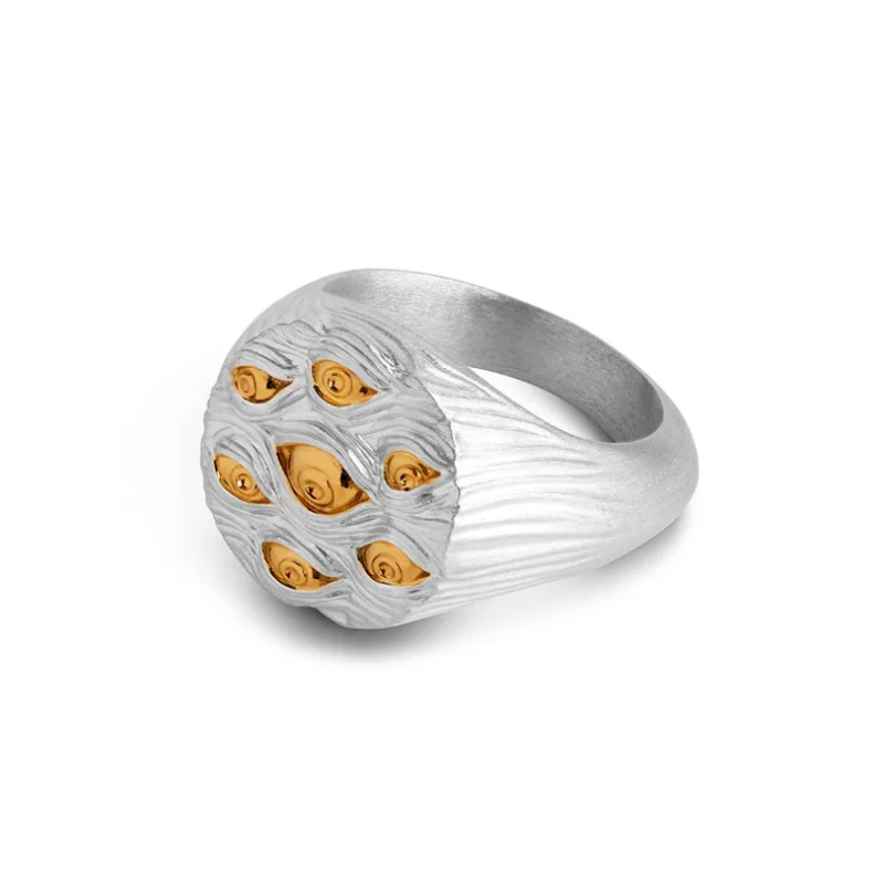 Eyes of Many Signet Ring – Silver & Gold Plated Eyes