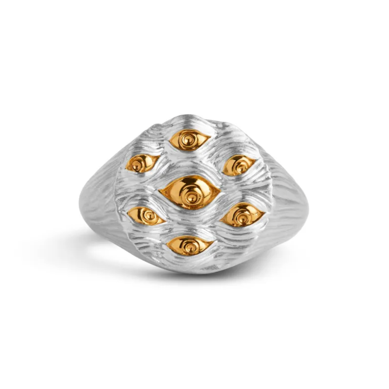 Eyes of Many Signet Ring – Silver & Gold Plated Eyes