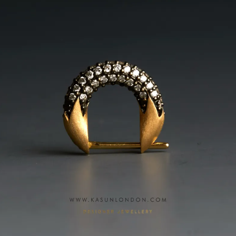 White Diamond Eclipse Huggie Hoop Earrings – 18ct Solid Gold