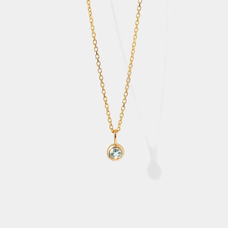 Aquamarine March birthstone necklace